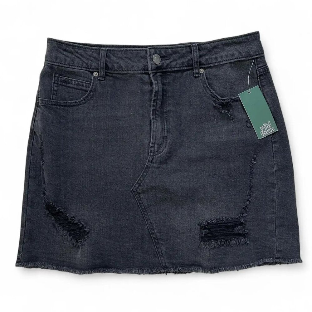 Wild Fable Black‎ Denim Mini Skirt 8